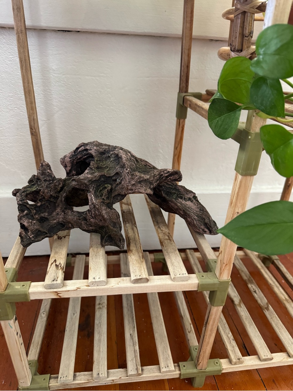 TopFin Brown Wood Cave Polyresin Aqaurium Ornament